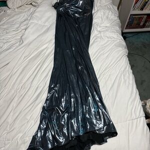 Shiny Black Maxi Skirt